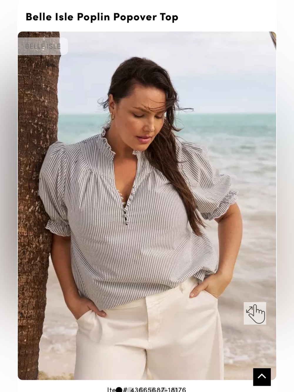 Torrid Size 2 Belle Isle Striped Poplin Popover Top — Black & White